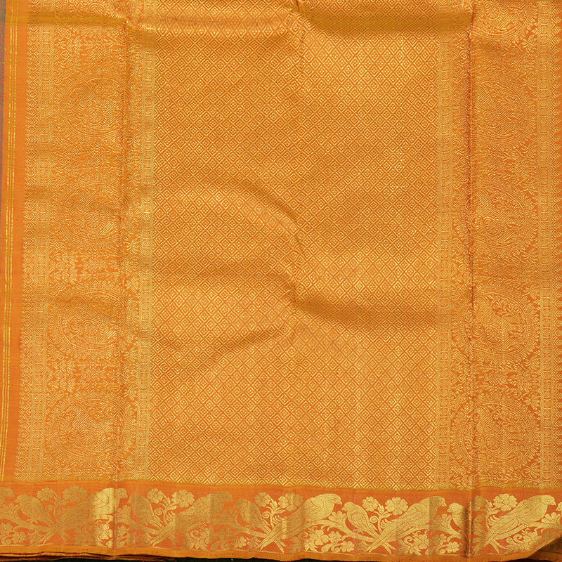 Hayagrivas Handloom Emerald Green Kanjivaram Silk Saree with Ganga Jamuna border KBE1453J2-1