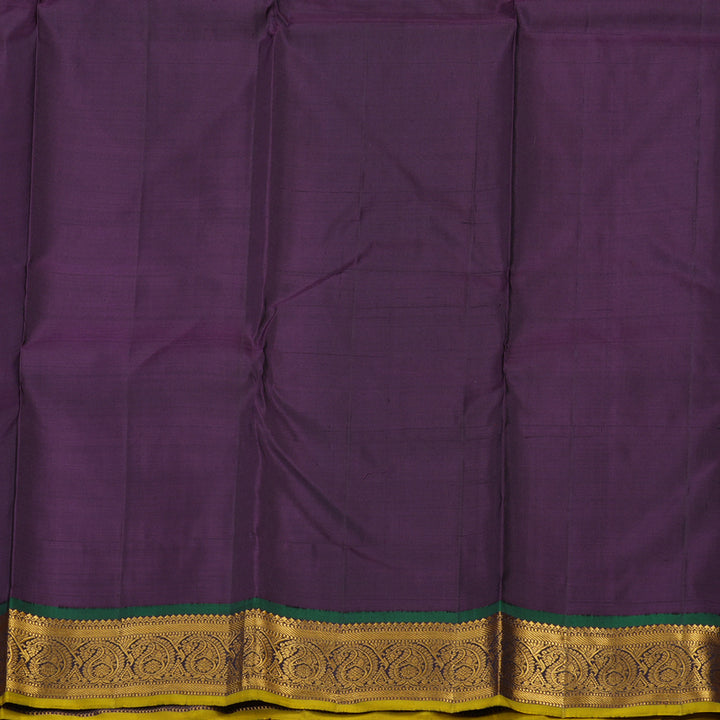 Hayagrivas Korvai Kanjivaram Silk Saree in Half Dutch White with Nagapazham contrast KBE1453J3-1