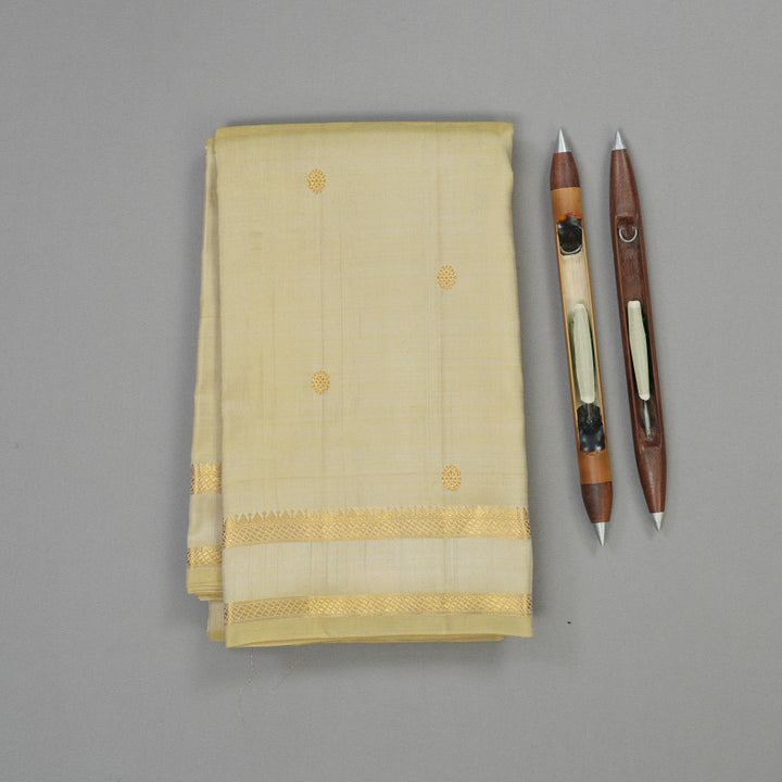 Hayagrivas Handloom Cream Kanjivaram Silk Saree KBE1453J5-1