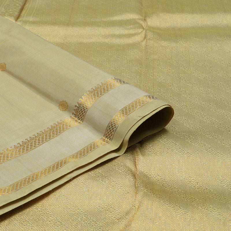 Hayagrivas Handloom Cream Kanjivaram Silk Saree KBE1453J5-1
