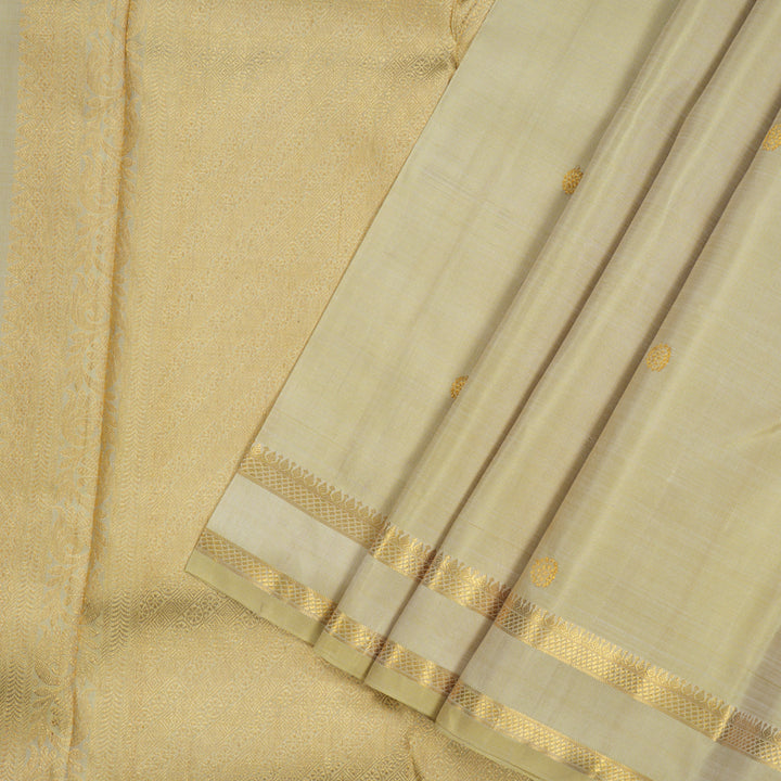 Hayagrivas Handloom Cream Kanjivaram Silk Saree KBE1453J5-1