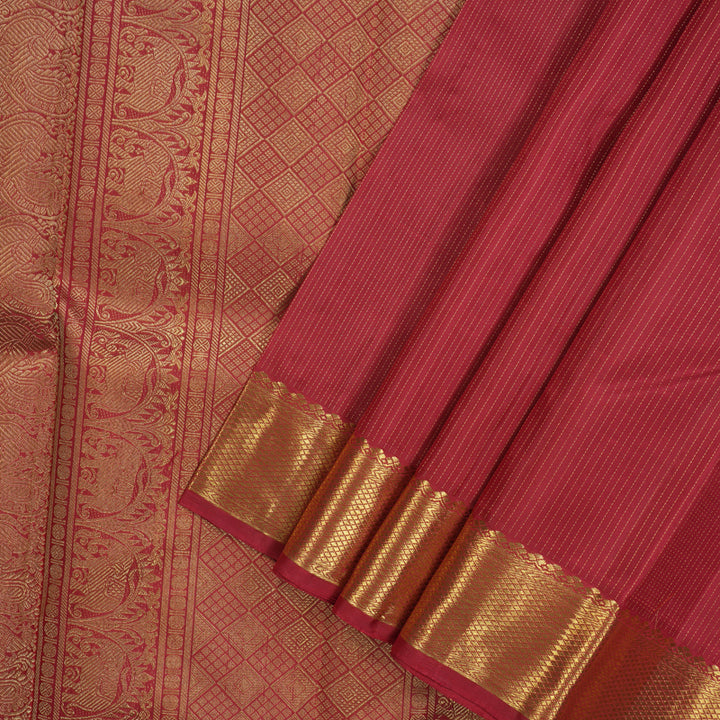 Hayagrivas Handloom Maroon Kanjivaram Silk Saree KBE1456J1-1