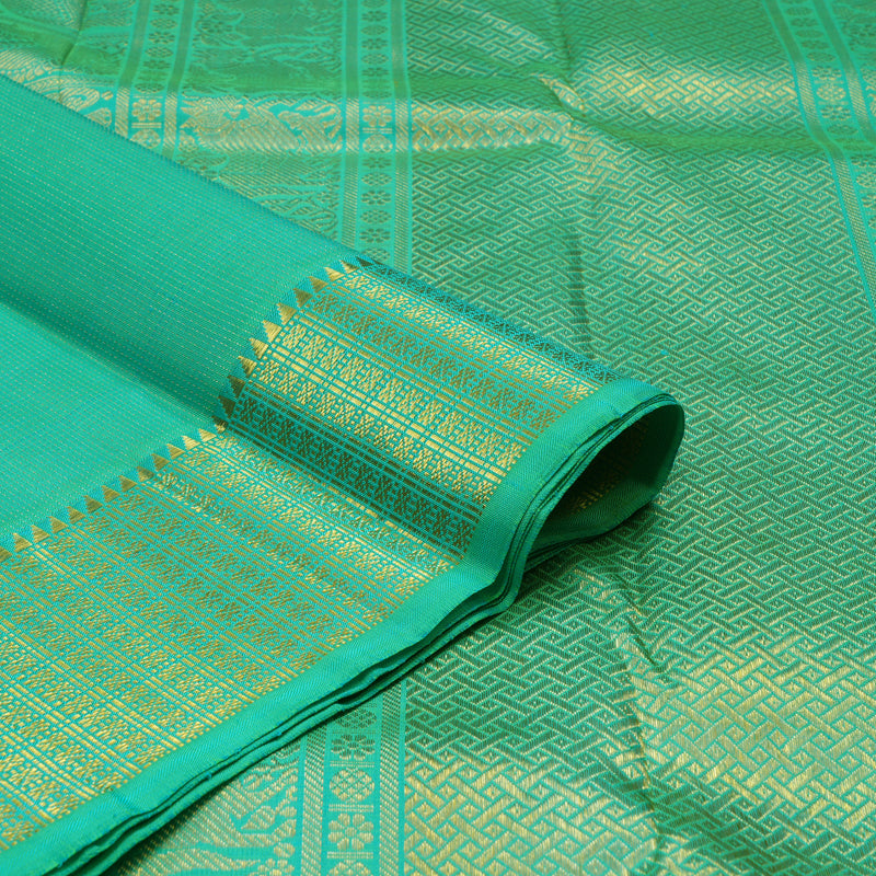 Hayagrivas Handloom Sea Green Kanjivaram Silk Saree KBE1456J2-1