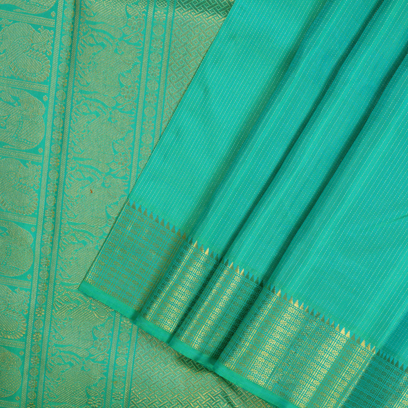 Hayagrivas Handloom Sea Green Kanjivaram Silk Saree KBE1456J2-1