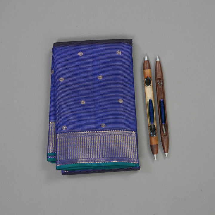 Hayagrivas Handloom Royal Blue Bridal Kanjivaram Silk Saree KBE1457J2-1