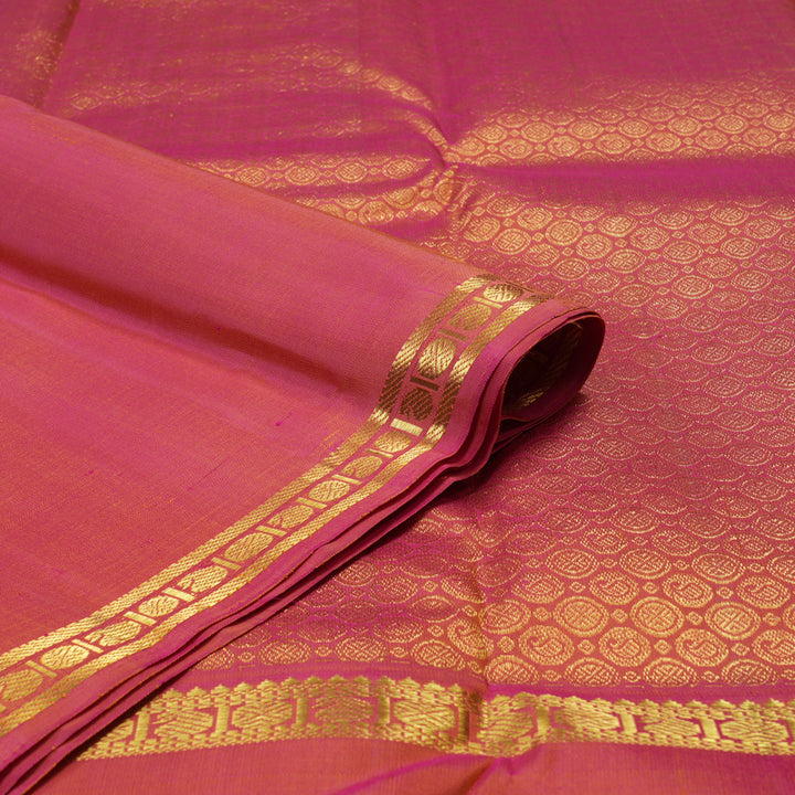 Hayagrivas Handloom Mustard Kanjivaram Silk Saree with Ganga Jamuna border KBE1461J1-1
