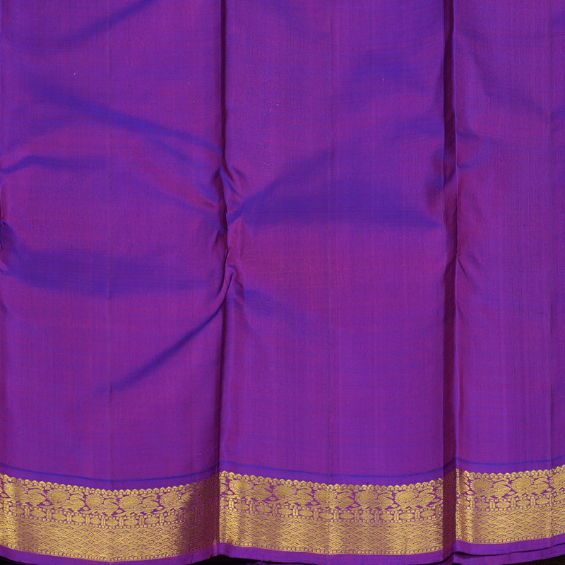 Hayagrivas Handloom Fluorescent Green Kanjivaram Silk Saree with Purple Border KBE1462J3-3