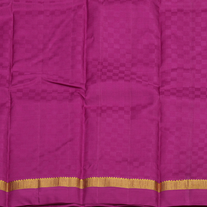 Hayagrivas Handloom Blue & Purple (Carpet Checks) Kanjivaram Silk Saree with Purple Border KBE1463J3-4