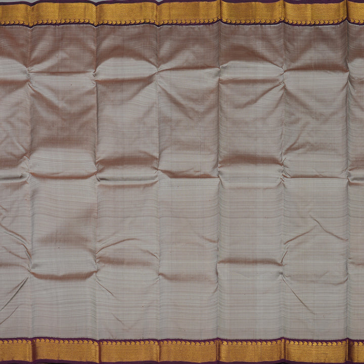 Hayagrivas Handloom Royal Grey Kanjivaram Silk Saree with Deep Violet Border KBE1466J4-2