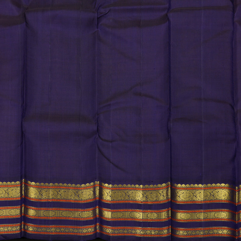 Hayagrivas Handloom Yellow Kanjivaram Silk Saree with Deep Violet Border KBE1467J10-1