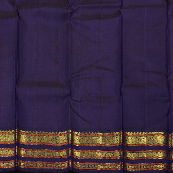 Hayagrivas Handloom Yellow Kanjivaram Silk Saree with Deep Violet Border KBE1467J10-1