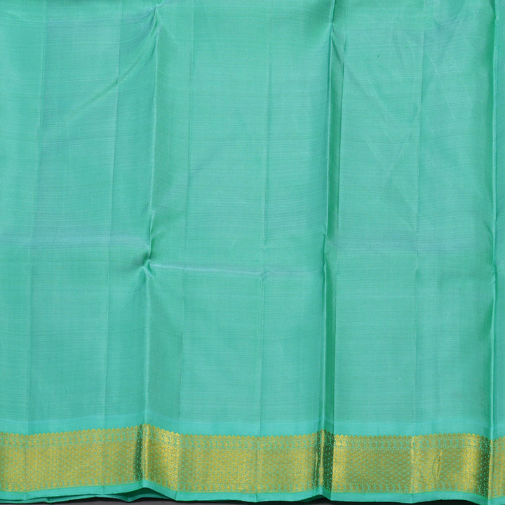 Hayagrivas Handloom Red Kanjivaram Silk Saree with Teal Border KBE1467J5-4