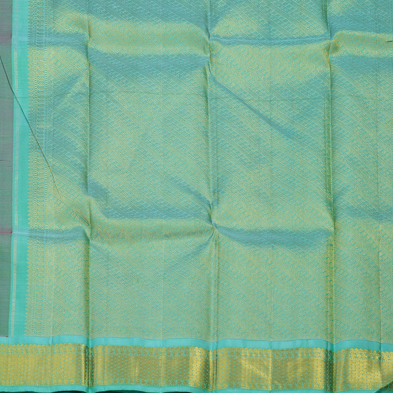 Hayagrivas Handloom Red Kanjivaram Silk Saree with Teal Border KBE1467J5-4