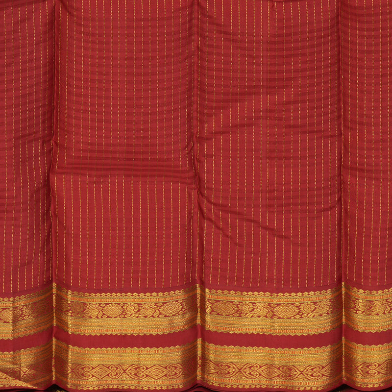 Hayagrivas Handloom Pista Green Kanjivaram Silk Saree with Deep Red Border KBE1469J15-1