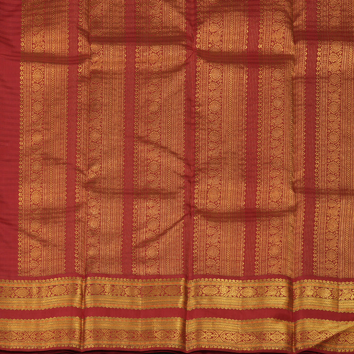 Hayagrivas Handloom Pista Green Kanjivaram Silk Saree with Deep Red Border KBE1469J15-1