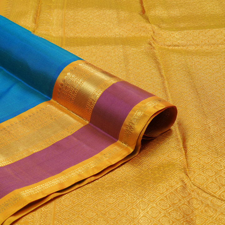 Hayagrivas Handloom Mayilkazhuthu Kanjivaram Silk Saree with Golden Yellow border KBE1469J17-1