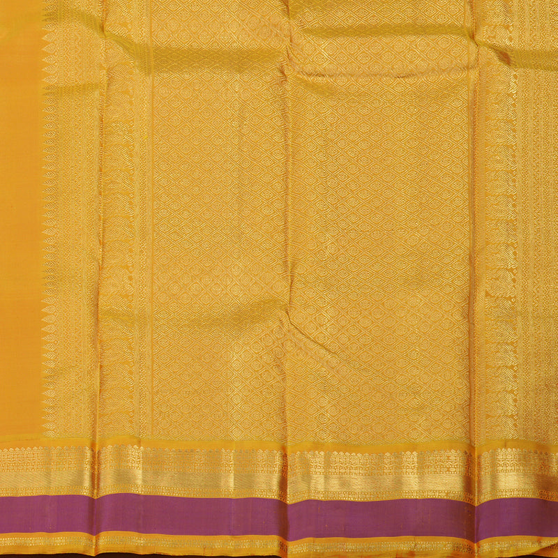 Hayagrivas Handloom Mayilkazhuthu Kanjivaram Silk Saree with Golden Yellow border KBE1469J17-1