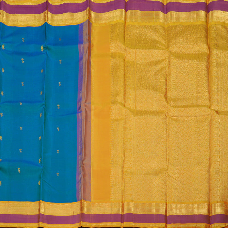 Hayagrivas Handloom Mayilkazhuthu Kanjivaram Silk Saree with Golden Yellow border KBE1469J17-1