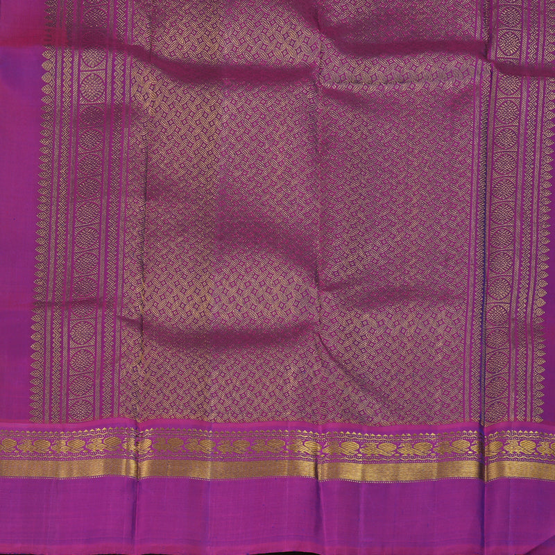 Hayagrivas Handloom Fluorescent Green Kanjivaram Silk Saree with Purple Border KBE1469J18-1