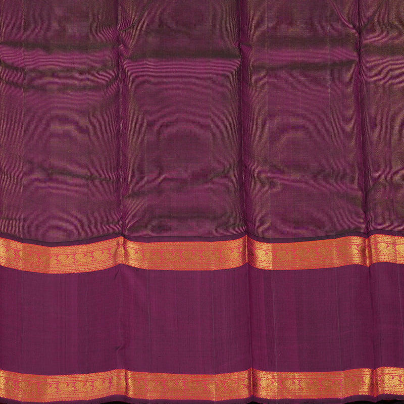 Hayagrivas Handloom Sea Green Kanjivaram Silk Saree with Wine Purple border KBE1469J21-1