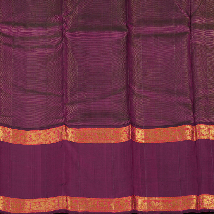 Hayagrivas Handloom Sea Green Kanjivaram Silk Saree with Wine Purple border KBE1469J21-1