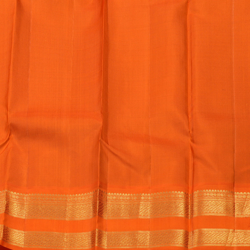 Hayagrivas Handloom Violet Kanjivaram Silk Saree with Orange border KBE1469J5-1