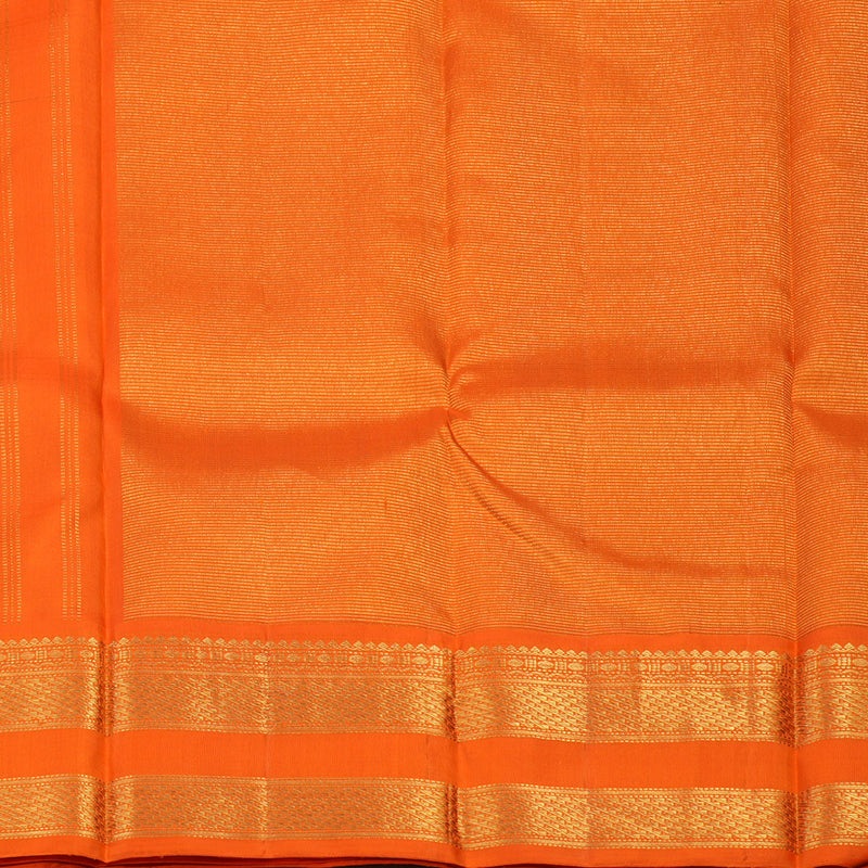 Hayagrivas Handloom Violet Kanjivaram Silk Saree with Orange border KBE1469J5-1