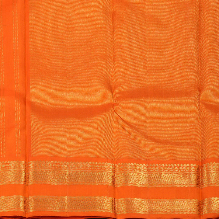 Hayagrivas Handloom Violet Kanjivaram Silk Saree with Orange border KBE1469J5-1