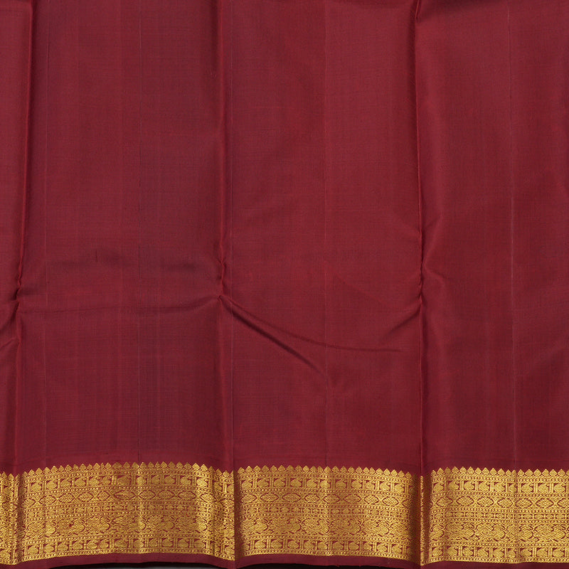 Hayagrivas Handloom Pure Kanjivaram Silk Saree in Radiant Peacock Blue KBE146D2-1