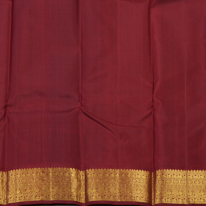 Hayagrivas Handloom Pure Kanjivaram Silk Saree in Radiant Peacock Blue KBE146D2-1