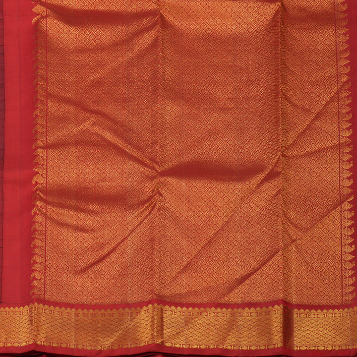 Hayagrivas Handloom Bottle Green Kanjivaram Silk Saree with Red Border KBE146D2-3