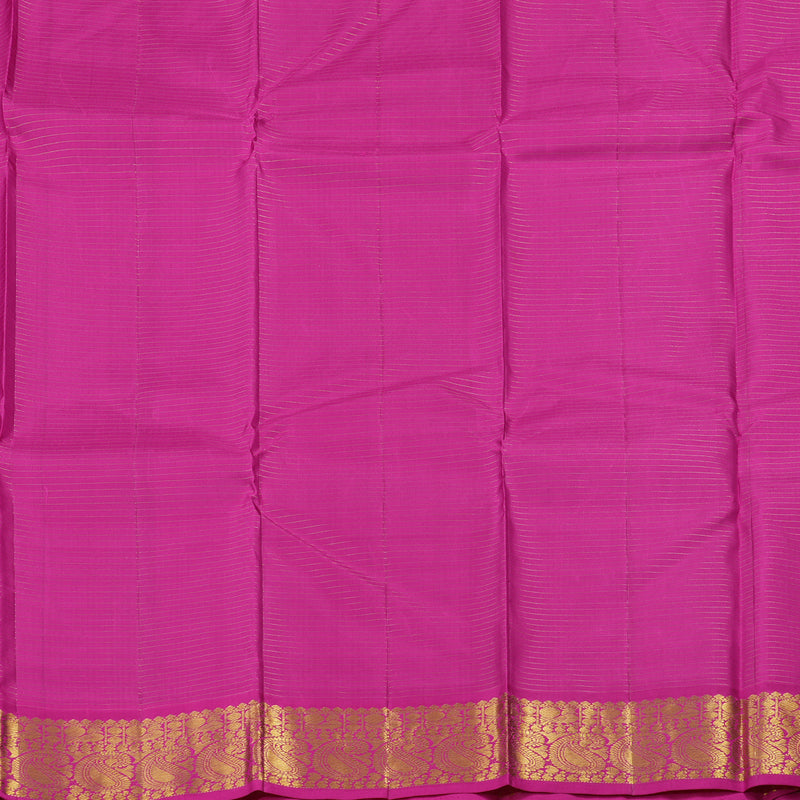 Hayagrivas Handloom Midnight Blue Kanjivaram Silk Saree with Magenta Border KBE146D3-1