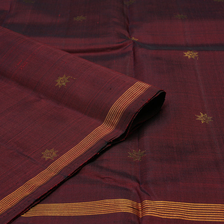 Hayagrivas Handloom Royal Grey Kanjivaram Silk Saree with Araku Maroon Border KBE1470J1-1