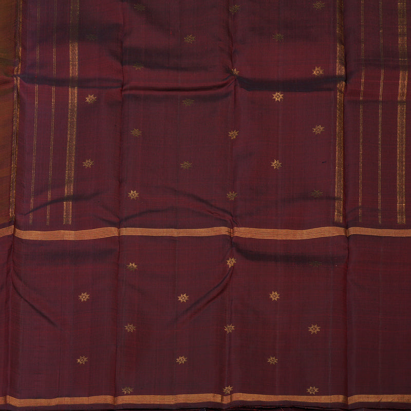 Hayagrivas Handloom Royal Grey Kanjivaram Silk Saree with Araku Maroon Border KBE1470J1-1