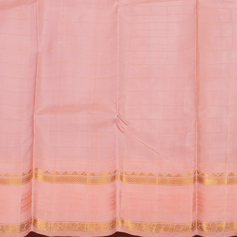 Hayagrivas Handloom Lavendar Kanjivaram Silk Saree with Peach Pink Border KBE1471J4-1