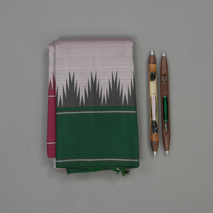 Hayagrivas Handloom Onion Pink Kanjivaram Silk Saree with Ganga Jamuna border KBE1472J4-1