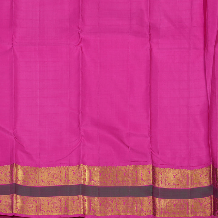 Hayagrivas Handloom Cream Kanjivaram Silk Saree with Magenta border KBE1473J2-1