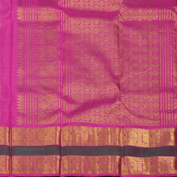 Hayagrivas Handloom Cream Kanjivaram Silk Saree with Magenta border KBE1473J2-1
