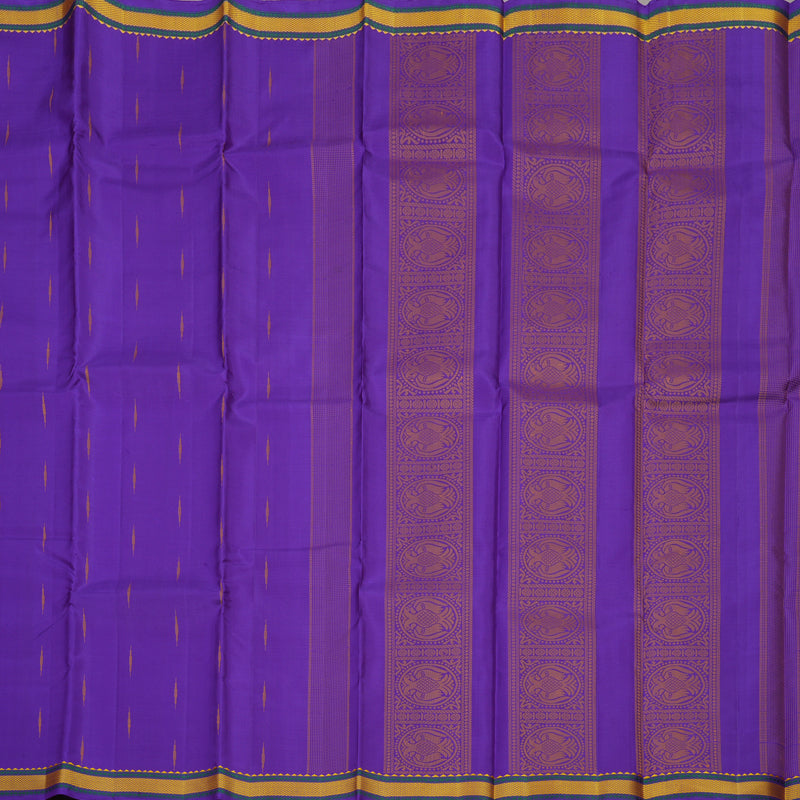Hayagrivas Handloom Violet Kanjivaram Silk Saree with Small Border KBE1474J3-3