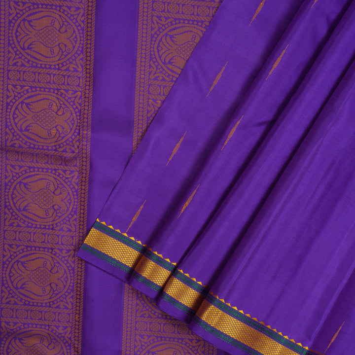 Hayagrivas Handloom Violet Kanjivaram Silk Saree with Small Border KBE1474J3-3