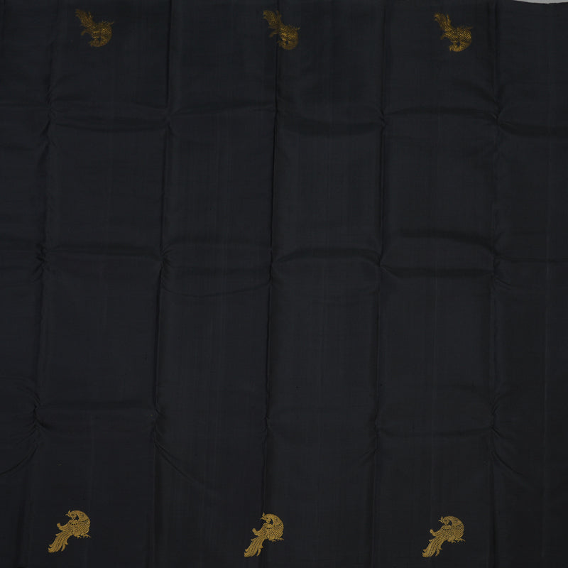 Hayagrivas Handloom Black Kanjivaram Silk Saree KBE1475J5-1
