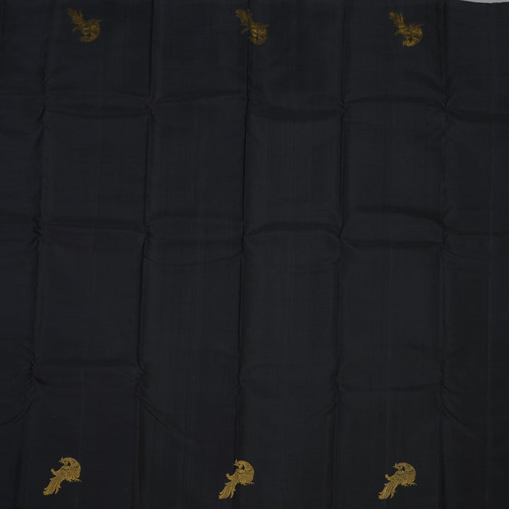 Hayagrivas Handloom Black Kanjivaram Silk Saree KBE1475J5-1