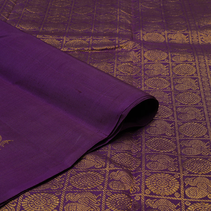 Hayagrivas Handloom Purple Kanjivaram Silk Saree KBE1475J5-3