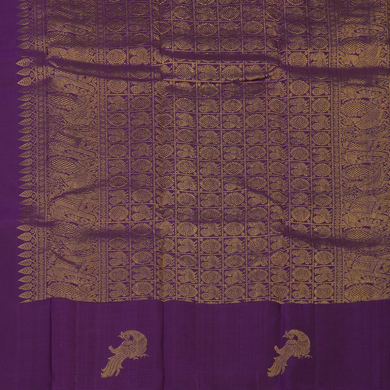 Hayagrivas Handloom Purple Kanjivaram Silk Saree KBE1475J5-3