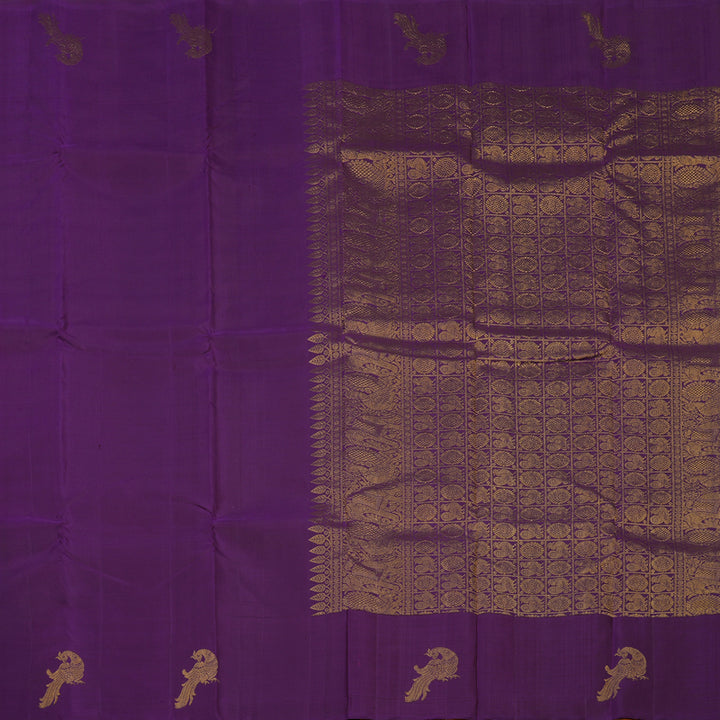 Hayagrivas Handloom Purple Kanjivaram Silk Saree KBE1475J5-3