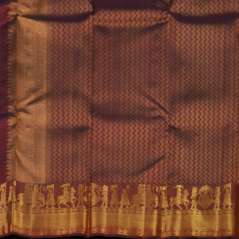 Hayagrivas Handloom Araku Maroon Kanjivaram Silk Saree KBE1475J6-1