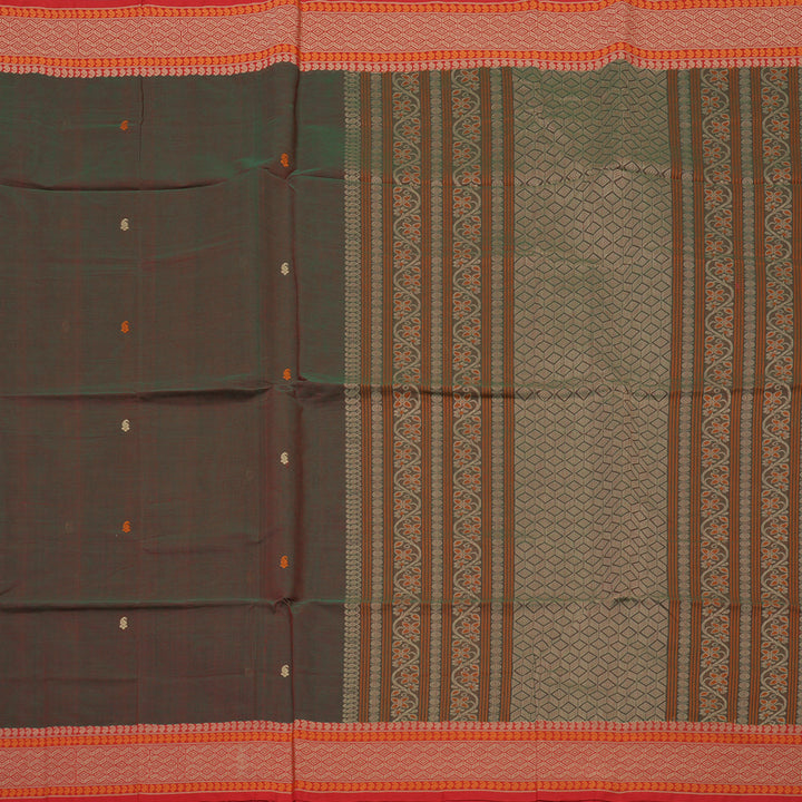 Hayagrivas Manthalir Pure Cotton Saree with Red Border KBE1476J1-2