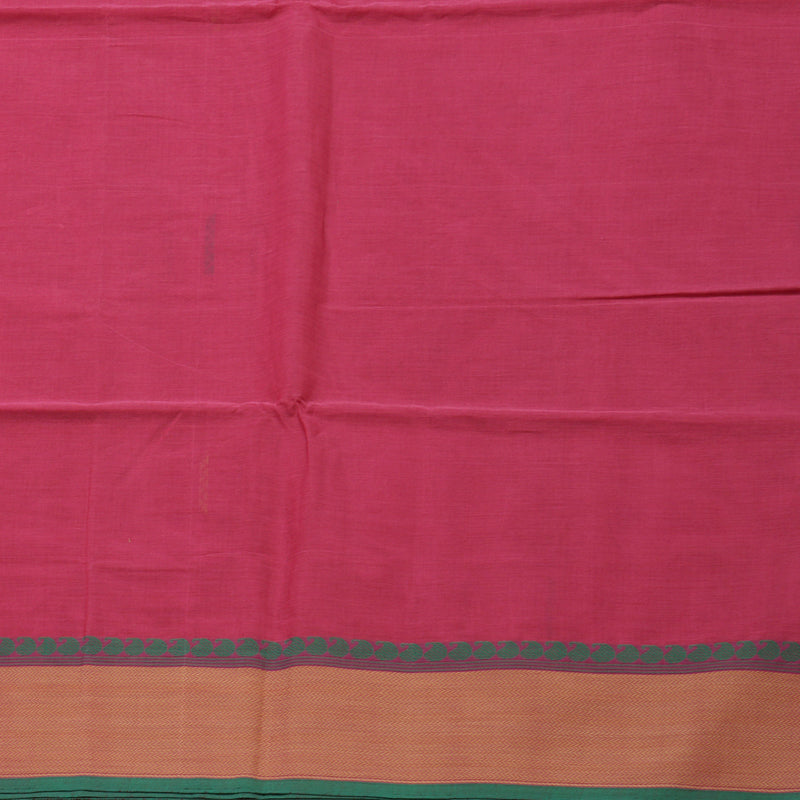 Hayagrivas Pink Pure Cotton Saree with Pink with Green Edging Border KBE1476J2-3
