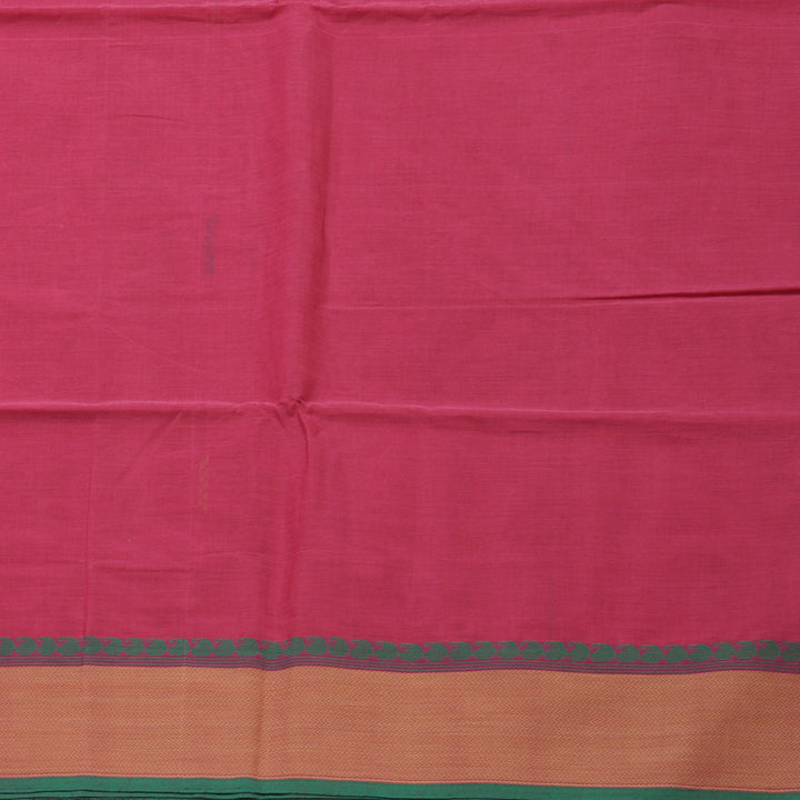 Hayagrivas Pink Pure Cotton Saree with Pink with Green Edging Border KBE1476J2-3