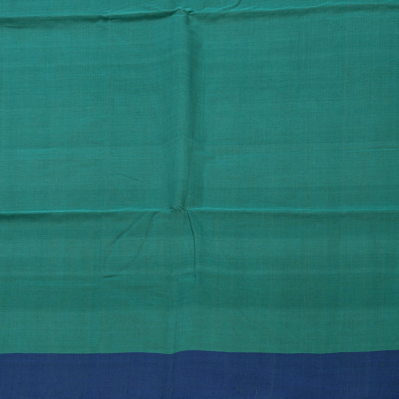 Hayagrivas Rama Green Pure Cotton Saree with Blue Border KBE1476J8-2